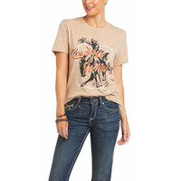 Ariat Womens Cowboy & Whiskey S/S T-Shirt (10034824) Nutty 