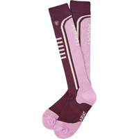 Ariat Unisex AriatTEK Slimline Performance Socks (10036480) Cocoa/Amaranth 