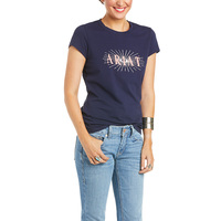 Ariat Womens REAL Sundown S/S T-Shirt (10035197) Peacoat Navy 