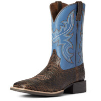 Ariat Mens Sport Cow Country Boots (10038361) Fencepost Brown/Clear Blue [SD]