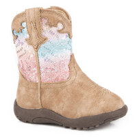 Roper Infant Cowbaby Glitter Lace Boots (16903801) Tan
