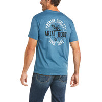 Ariat Mens No Bull Tee (10036560) Steal Blue Heather