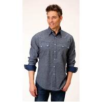 Roper Mens West Made Collection L/S Shirt (1064771) Blue