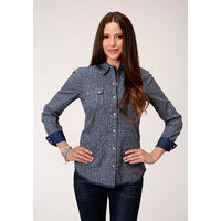 Roper Womens West Made Collection L/S Shirt (50064771) Blue [SD]