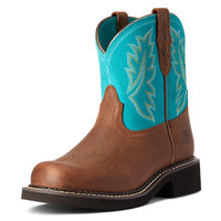 Ariat Childrens Fatbaby Heritage Boots (10038376) Distressed Brown/Turquoise