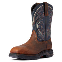 Ariat Mens Workhog XT Cottonwood Carbon Toe Boots (10038317) Brown Oiled Rowdy/Midnight Blue [SD]