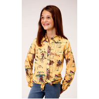Roper Girls Five Star Collection L/S Shirt (80590056) Print Yellow [SD]