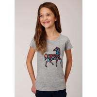 Roper Girls Five Star Collection S/S Knit Tee (951476) Solid Grey [SD]