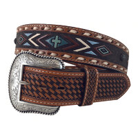 Roper Mens 1 1/2" Belt (8639500) Genuine Navajo Natural Leather [SD]