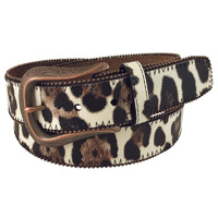 Roper Womens 1 1/2" Belt (8840790C) Leopard Print Cream Leather [SD]