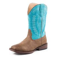Roper Kids Billy Boots (18900924) Tan/Turquoise