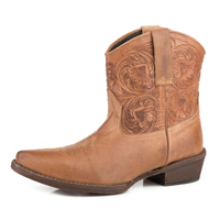 Roper Womens Dusty Tooled Boots (21980676) Tan Leather [SD]