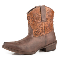 Roper Womens Dusty Tooled Boots (21980677) Brown Leather