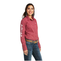 Ariat Womens Team Kirby Stretch L/S Shirt (10037433) Persian Red