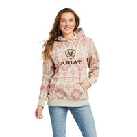 Ariat Womens Real Southwest Hoodie (10037583) Oatmeal Heather/Ash