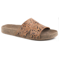Roper Womens Destiny Sandals (21607884) Brown Tooled Leather [SD]
