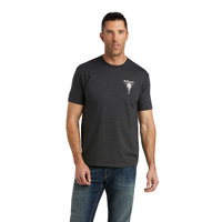 Ariat Mens Halftone USA T-Shirt (10038196) Charcoal Heather [SD]