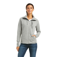Ariat Womens New Logo Full Zip Sweatshirt (10037614) Heather Grey