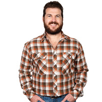 Just Country Mens Evan Flannel Shirt (20202223) Chocolate/Rust