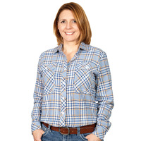 Just Country Womens Brooke Flannel Shirt (50502227) Blue/White [SD]
