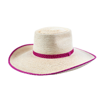 Sunbody Hats Ava Standard Palm Brim Hat (HG45AVMS) Magenta Spots