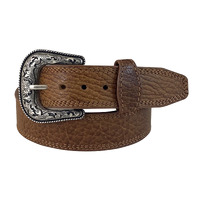 Roper Mens 1.1/2" Belt (8649500Y) American Bison Leather Triple Stitched Honey Bison [SD]