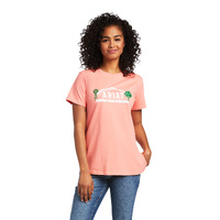 Ariat Womens Rebar Cotton Strong Farm Graphic T-Shirt (10039207) Summer Melon