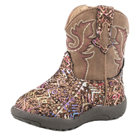 Roper Infant Cowbaby Glitter Aztec Western Boots (16225986) Multi Glitter/Brown [SD]