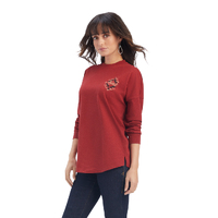 Ariat Womens R.E.A.L. Southwest Oversized Graphic L/S Tee (10041335) Rouge Red Heather [SD]