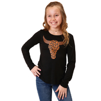 Roper Girls Five Star Collection L/S Tee (9513181) Solid Black [SD]