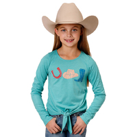Roper Girls Five Star Collection L/S Tee (9513114) Solid Blue [SD]