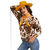 Ariat Womens R.E.A.L. Hide Crew Sweatshirt (10043680) Mustang Pony Print [SD]