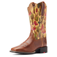 Ariat Womens Round Up Wide Square Toe Boots (10044430) Lioness/Washed Cacti [SD]