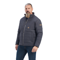 Ariat Mens Rebar Valiant Stretch Canvas Insulated Jacket (10041581) Charcoal Heather [SD]