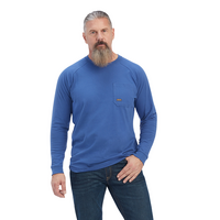Ariat Mens Rebar Cotton Strong Roughneck Graphic L/S Tee (10041589) True Blue/Alloy [SD]