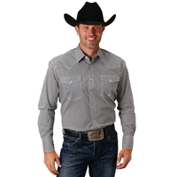 Roper Mens Amarillo Collection L/S Shirt (01225021) Print Grey [SD]