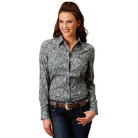 Roper Womens West Made Collection L/S Shirt (50064308) Print Grey