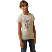 Ariat Childrens Flora S/S Tee (10043740) Oatmeal Heather