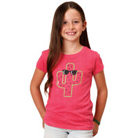 Roper Girls Five Star Collection S/S Tee (9513471) Solid Pink