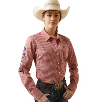 Ariat Womens Wrinkle Resist Kirby L/S Shirt (10044950) Equestrian Red Check [SD]