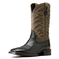 Ariat Mens Badlands Western Boots (10046953) Jet Black Smooth Quill Ostrich/Smokey [SD]