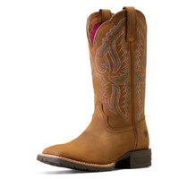 Ariat Womens Hybrid Ranchwork Boots (10047043) Distressed Tan