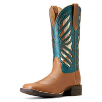 Ariat Womens Longview Western Boots (10047054) Buttered Rum/Metallic Sea [SD]