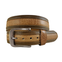Roper Mens 1.1/2" Distressed American Bison Leather Belt (9561500H) Brown [SD]