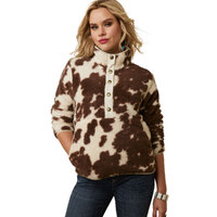 Ariat Womens Berber Snap Front Sweatshirt (10046254) Chestnut Paint