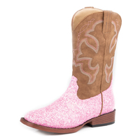 Roper Childrens Glitter Sparkle Western Boots (18191377) Pink Glitter/Brown