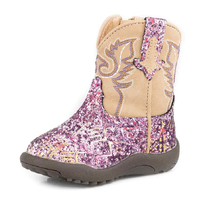 Roper Infants Cowbaby Southwest Glitter Western Boots (16225361) Purple Glitter/Tan