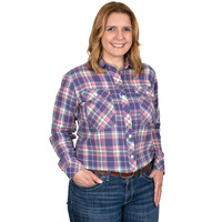 Just Country Womens Brooke Flannel Shirt (50502245) Indigo/Pink