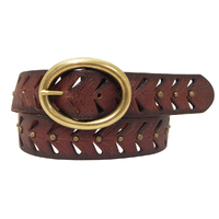 Roper Womens 1 1/2" Distressed Leather Belt (6550300) Brown
