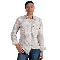 Just Country Womens Abbey Full Button Print Shirt (WWLS2402) Fawn Check